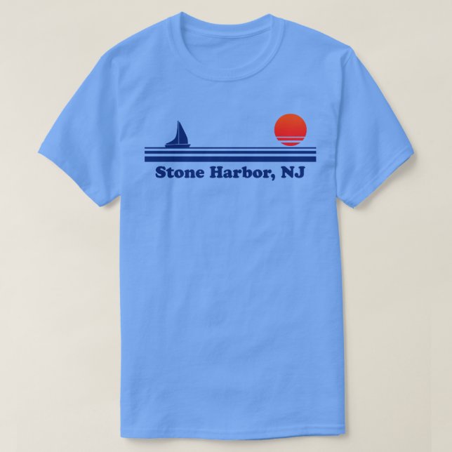T-shirt Stone Harbour NJ Voilier Sunrise (Design devant)