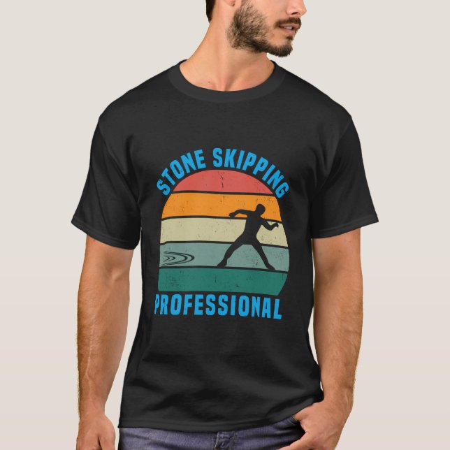 T-shirt Stone Skipping Professionnel J'aime Skipping Stone (Devant)