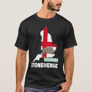 T-shirt Stonehenge Angleterre Souvenir Angleterre Carte St