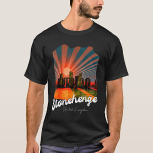 T-shirt Stonehenge Angleterre Souvenir Rétro Stonehenge à