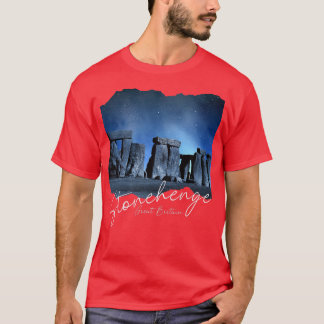 T-shirt Stonehenge Angleterre Souvenir Stonehenge À La Nui