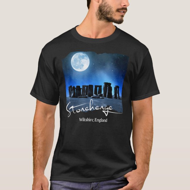 T-shirt Stonehenge Angleterre Souvenir Stonehenge En Nuit (Devant)