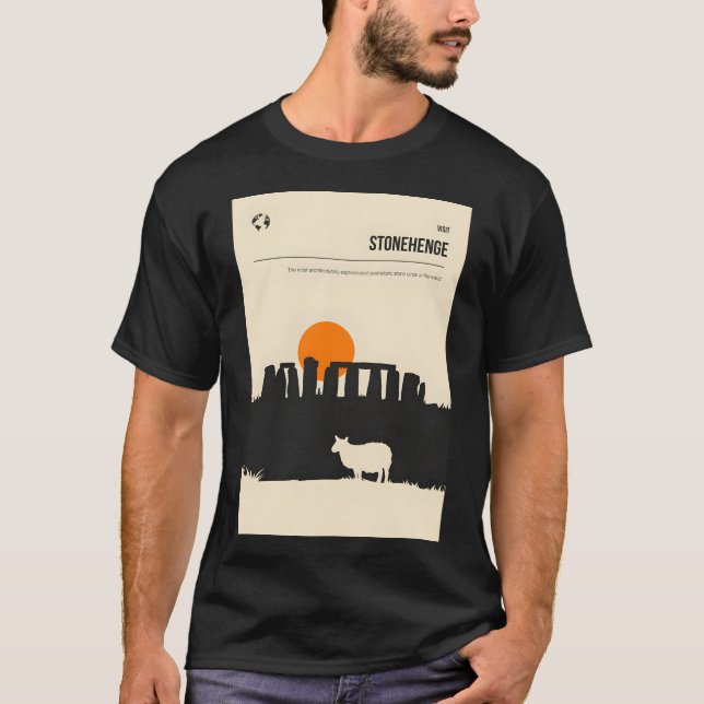 T-shirt Stonehenge Poster de voyage de couverture de livre (Devant)