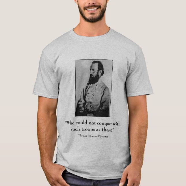 T-shirt Stonewall Jackson et citation - gris (Devant)
