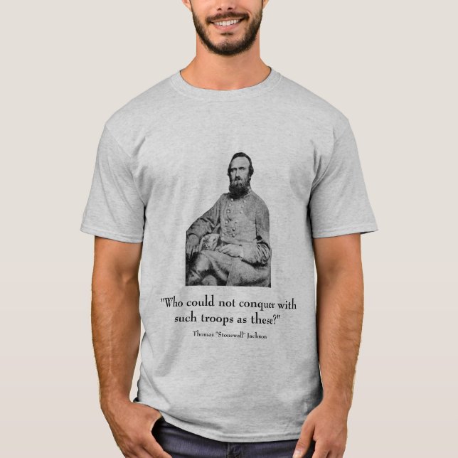 T-shirt Stonewall Jackson et citation - gris (Devant)