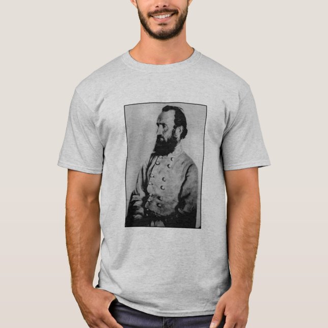 T-shirt Stonewall Jackson et citation - gris (Devant)