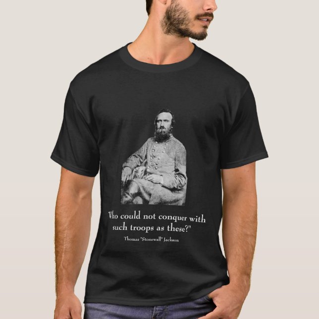 T-shirt Stonewall Jackson et citation - noir (Devant)