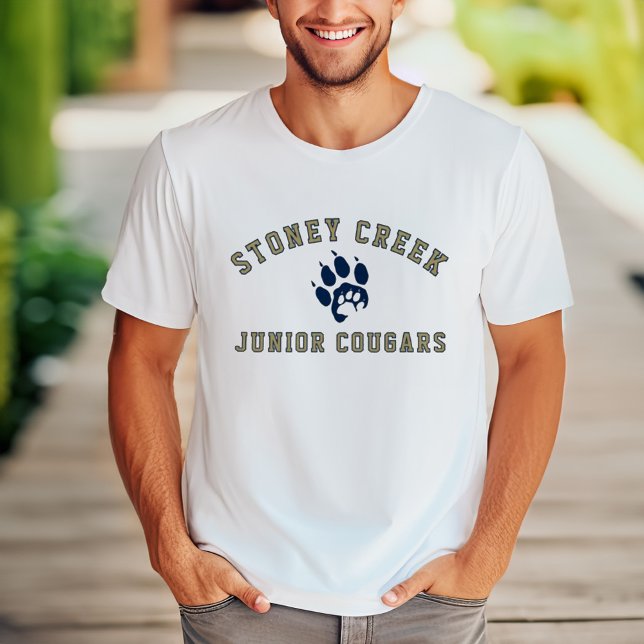 T-shirt Stoney Creek Junior Cougars Hommes Blanc (Créateur téléchargé)