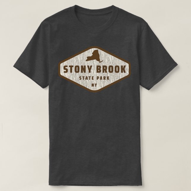 T-shirt Stony Brook State Park New York Tree Log Texture W (Design devant)