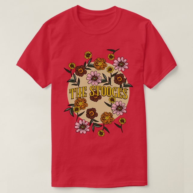 T-shirt Stooges Nom Fleur personnalisée Retro Floral 80s (Design devant)