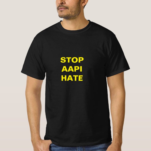 T-shirt Stop AAPI Hate, lettres jaunes (Devant)