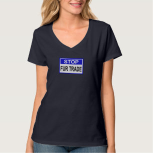 T-shirt Stop Fur Trade Panneau bleu