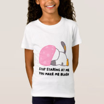 T-Shirt "Stop Staring" Bunny Blushing
