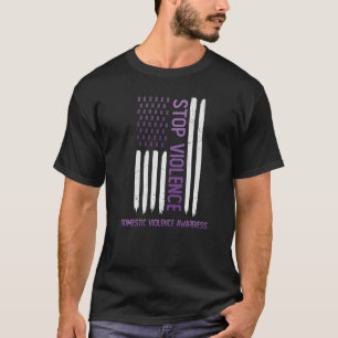 T-shirt Stop Violence American USA Flag Domestic Violence