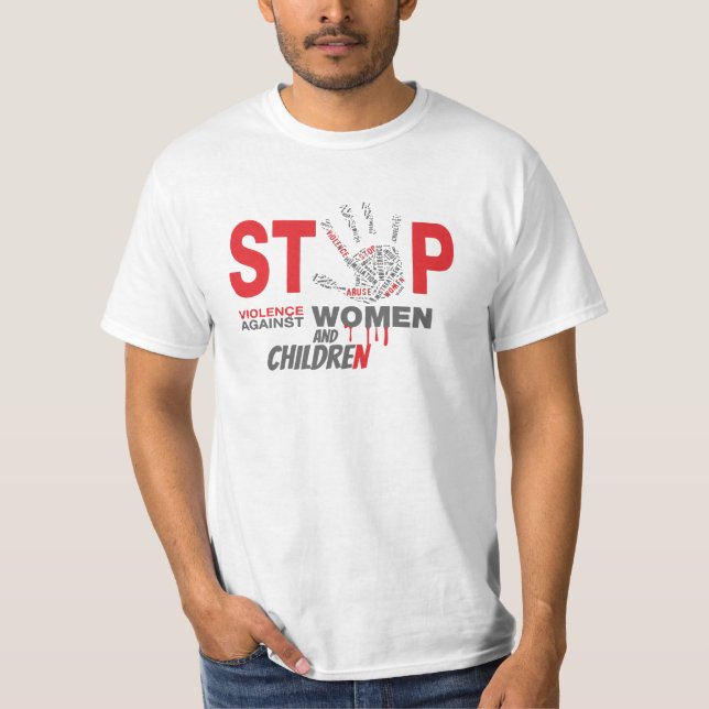 T-shirt Stop violence contre les femmes et les enf (Devant)