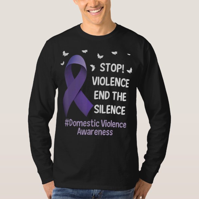 T-shirt Stop Violence End Silence Domestic Violence Suppor (Devant)