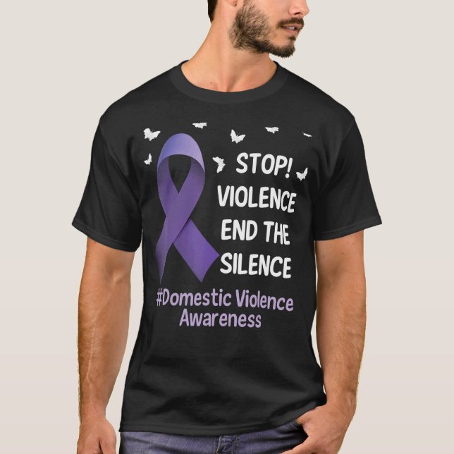 T-shirt Stop Violence End Silence Domestic Violence Suppor (Devant)