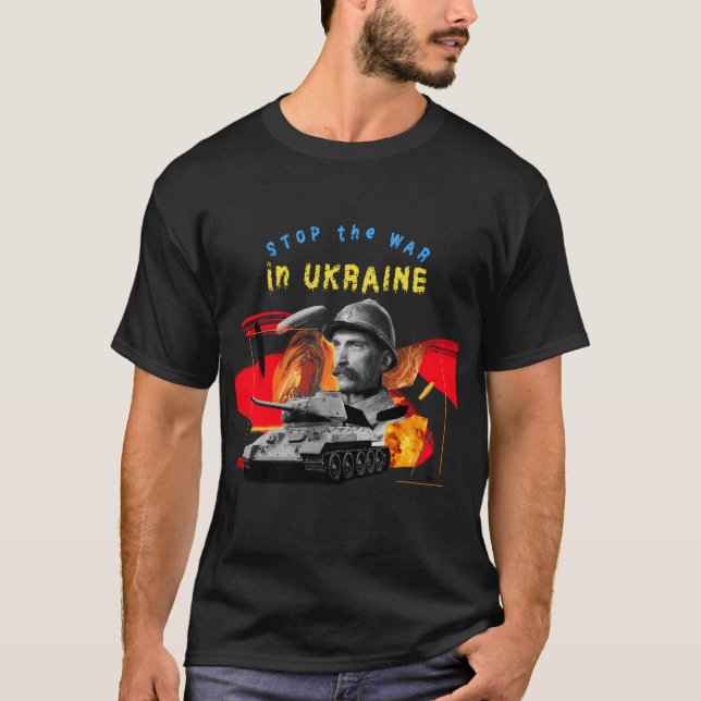 T-shirt Stop War In Ukraine | i Se tenir avec l'Uk (Devant)