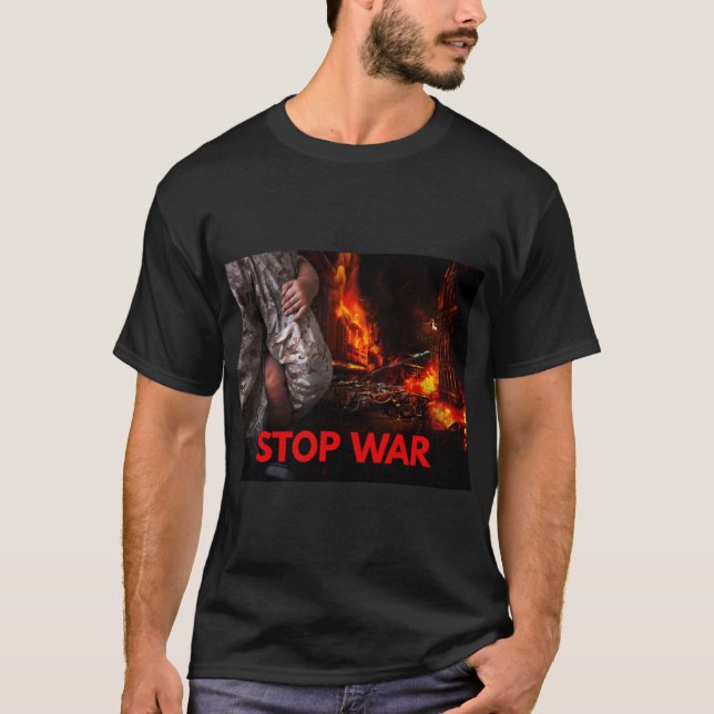 T-shirt Stop War, Stand With Ukraine, Support Ukraine, (Devant)