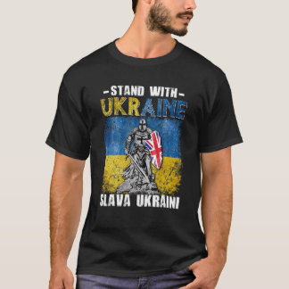 T-shirt Stopper Avec L'Ukraine Royaume-Uni Chevalier Drape