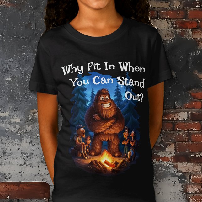 T-Shirt Stopper Les Enfants Sasquatch (Why Fit In When You Can Stand Out? Sasquatch Bigfoot Kids t-shirt)