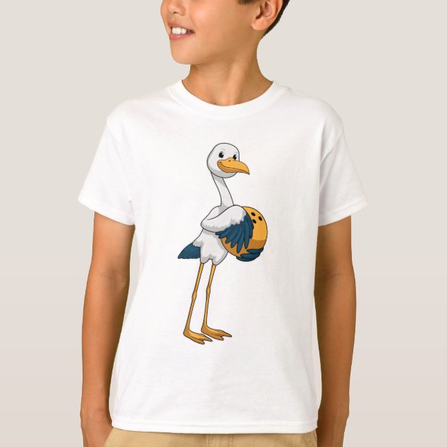 T-shirt Stork à Bowling avec Bowling ball (Devant)