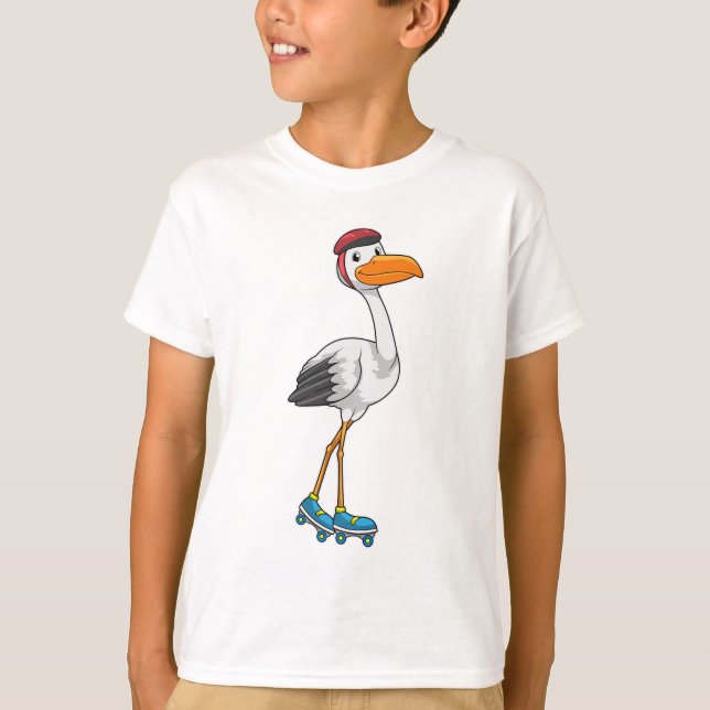 T-shirt Stork en Patinage en ligne avec Roller skates (Devant)
