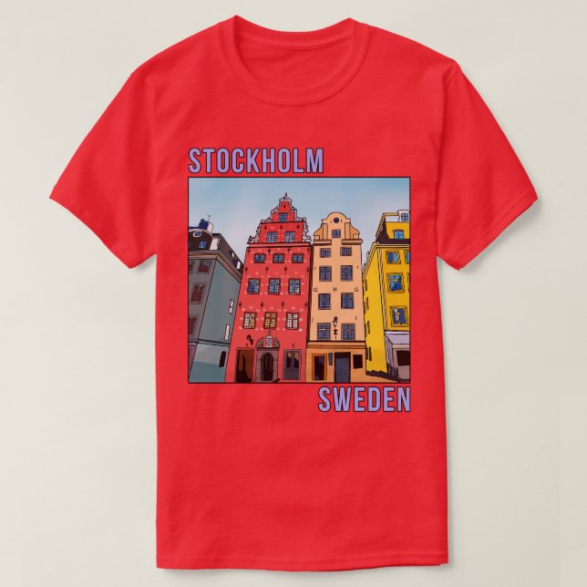 T-shirt Stortorget Gamla Stan Stockholm Suède (Design devant)