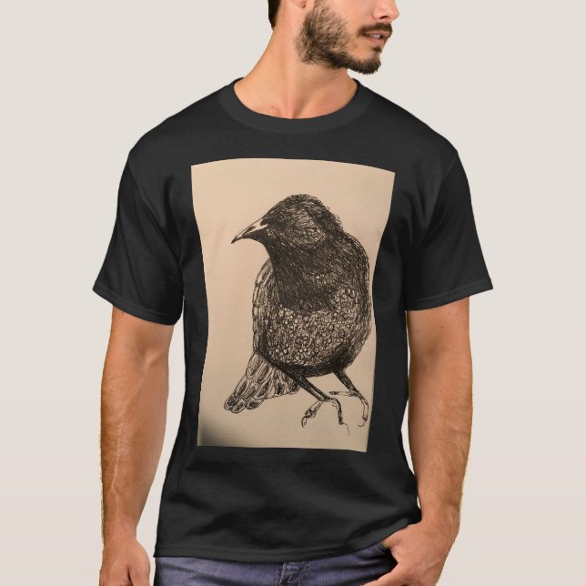 T-shirt Storybook Starling Bird Illustration Shirt (Devant)
