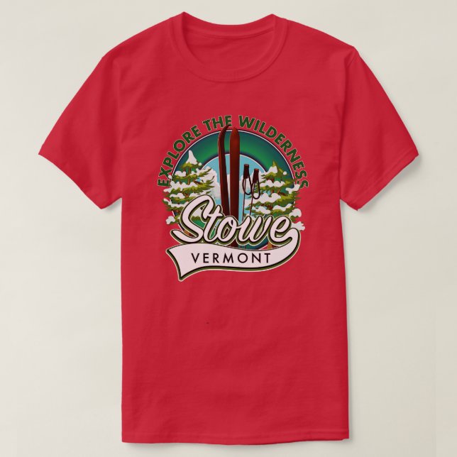 T-shirt Stowe Vermont découvre le ski Wilderness (Design devant)