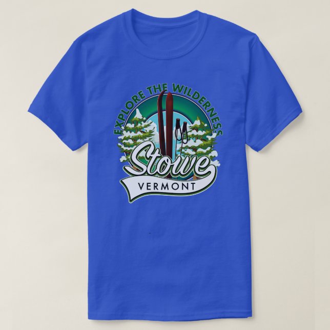 T-shirt Stowe Vermont découvre le ski Wilderness (Design devant)
