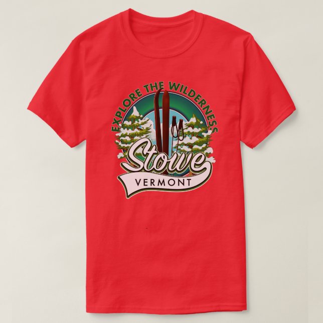T-shirt Stowe Vermont découvre le ski Wilderness (Design devant)