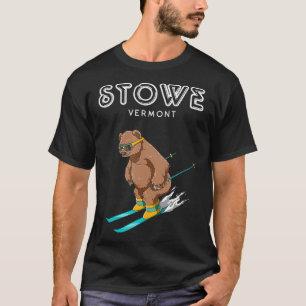 T-shirt Stowe Vermont Funny Ski Grizzly