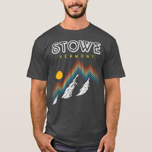 T-shirt Stowe Vermont   Ski Resort 1980s Retro (Devant)