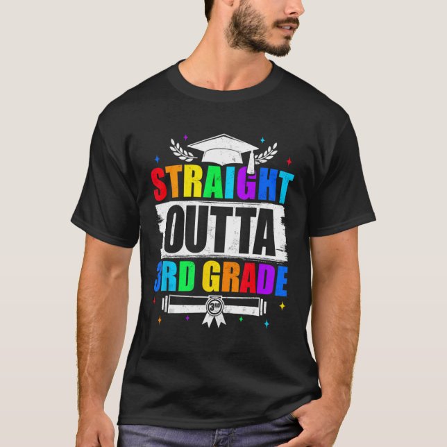 T-shirt Straight Outta 3e année d'études Diplômé Enfant (Devant)