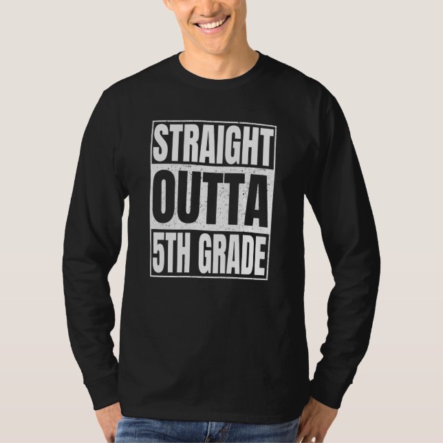 T-shirt Straight Outta 5th Grade Class Of School Fifth Gra (Devant)