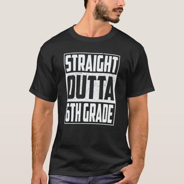 T-shirt Straight Outta 6th Grade Graduation Kids Boys Sixt (Devant)