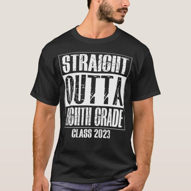 T-shirt Straight Outta 8th Eighth Grade Preschool Graduati (Devant)