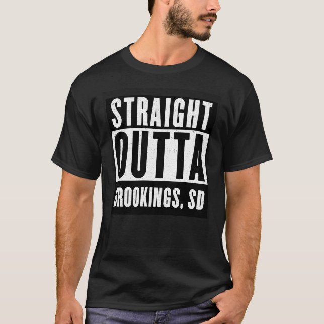 T-shirt Straight Outta BROOKINGS  SOUTH DAKOTA Home V Neck (Devant)