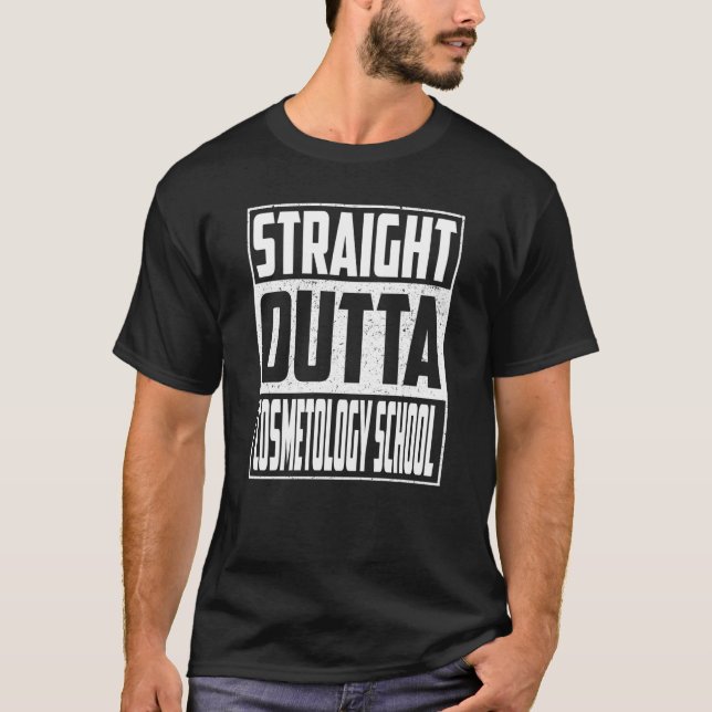 T-shirt Straight Outta Cosmetology School Graduation Kids  (Devant)