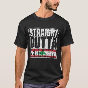 T-shirt Straight Outta Lebanon Flag