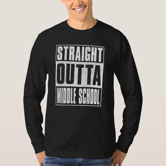 T-shirt Straight Outta Middle School Kids Girls Boys Gradu (Devant)