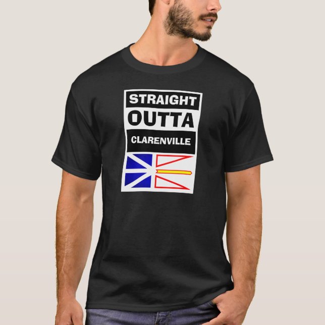 T-shirt Straight Outta NL Nom de la ville Newfoundland Fla (Devant)
