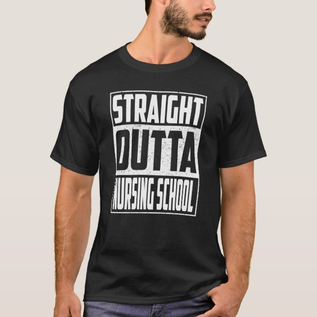 T-shirt Straight Outta Nursing School Graduation Kids Girl (Devant)