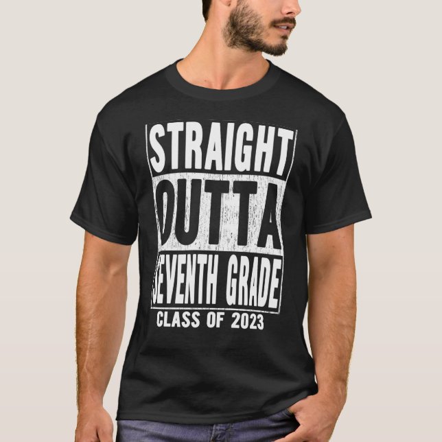 T-shirt Straight Outta Seventh Grade Graduation 2023 7th G (Devant)