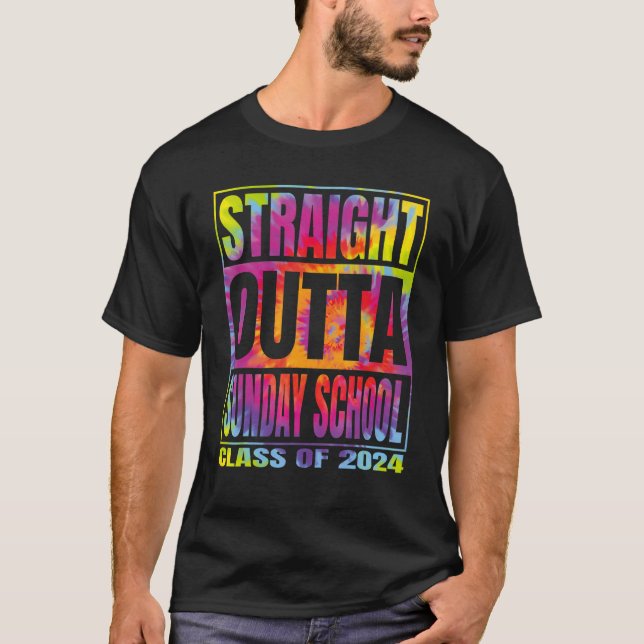 T-shirt Straight Outta Sunday School Graduation 2024 Class (Devant)