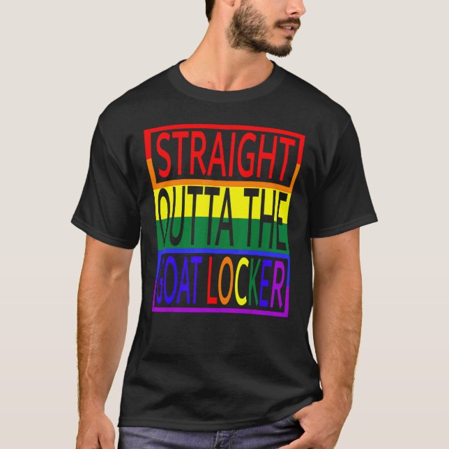 T-shirt Straight Outta The Goat Locker Navy Chief Rainbow  (Devant)