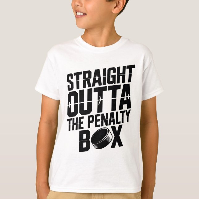 T-shirt Straight Outta The Penalty Box Funny Hockey Ice Ri (Devant)