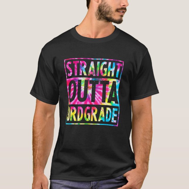 T-shirt Strait Outta 3e grade Tee Dye Grande Graduation (Devant)