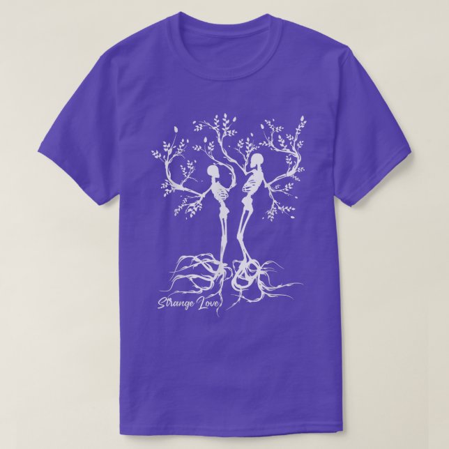 T-shirt Strange love Skeleton tree rocking style funny cou (Design devant)